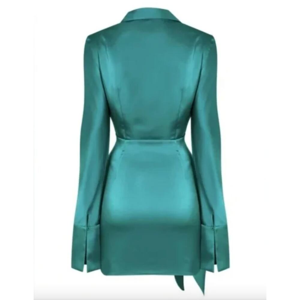 Rat & Boa Alanis Dress Emerald Satin Mini Coquette Party Y2K Glam Sexy Cocktail - Picture 4 of 10